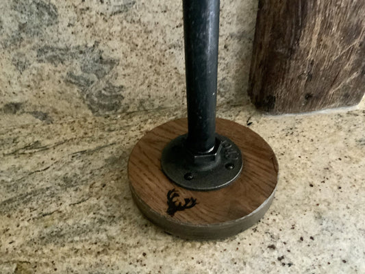 Industrial Metal and Wooden Kitchen Towel Holder