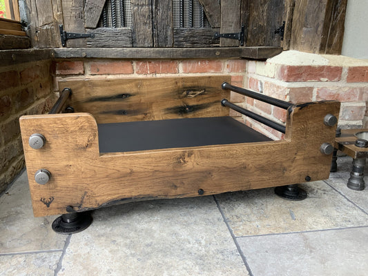 Industrial Oak and Pipework Dog Beds