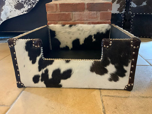 3/4 Cowhide with Leatherette Luxury Dog Bed Collection