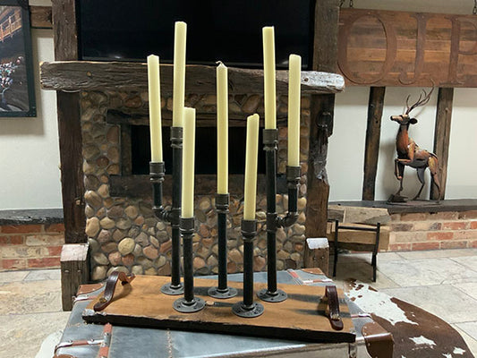 The Lumiere Candelabra with Reclaimed Oak
