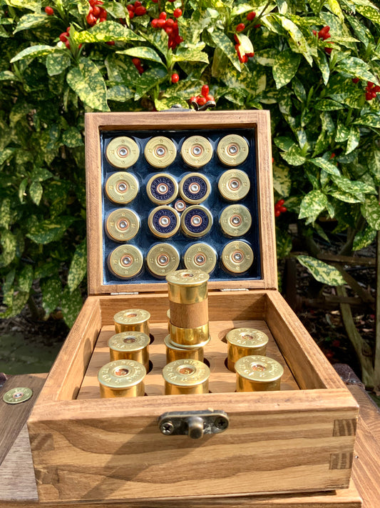 Shooting Peg Box - 9 Peg Beech Wood with Mili Emblem