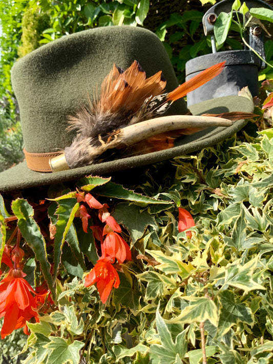 Antler with Amherst Tail and Pheasant Hat pin