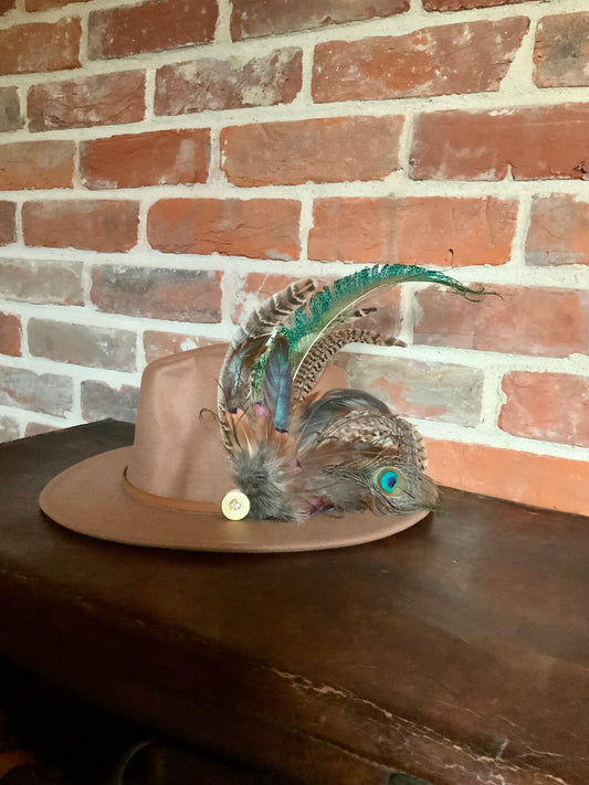 Ostrich and pheasant tail Exclusive hat feather