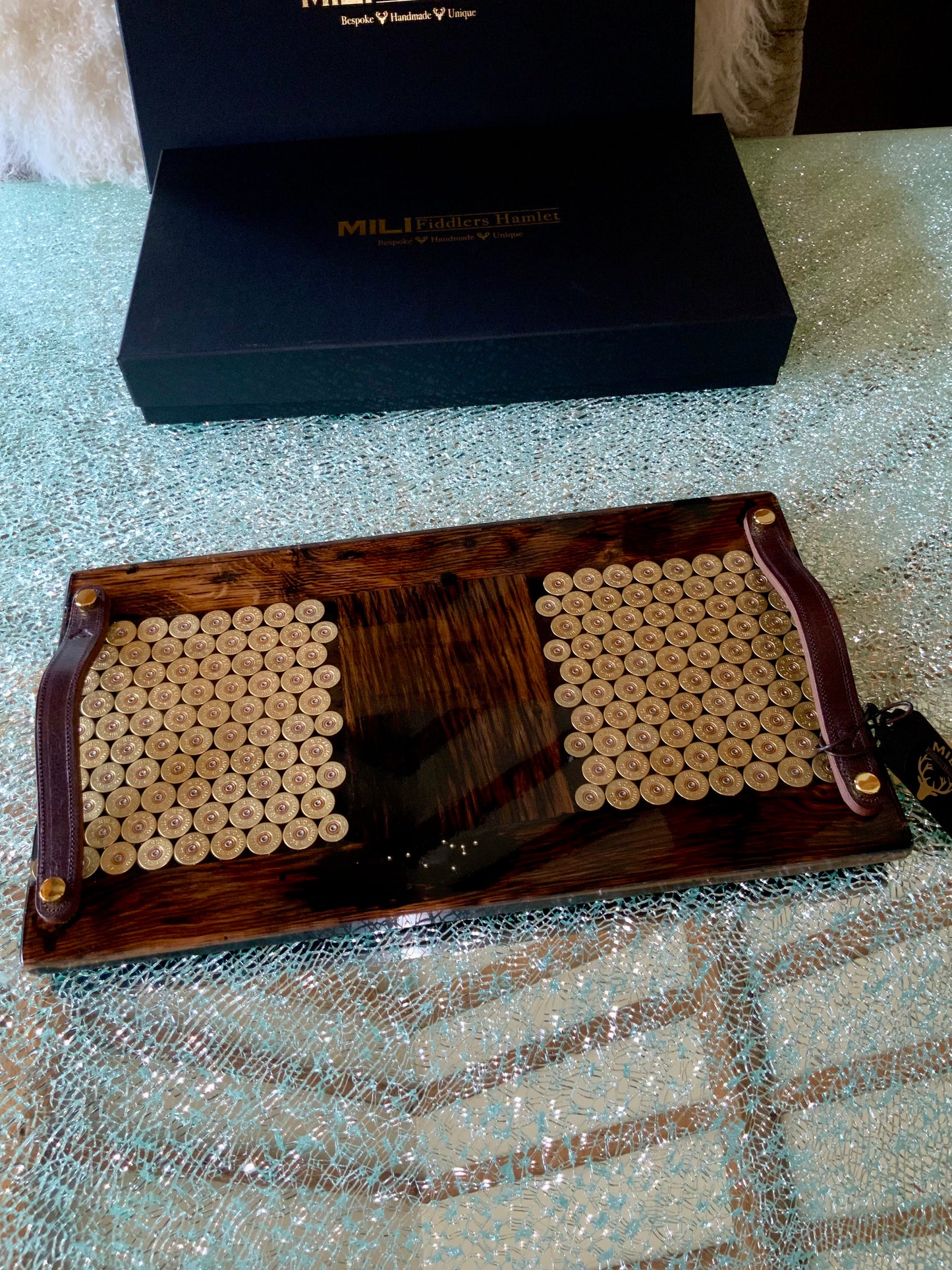 Skeet Twin Panel Charcuterie Platter with 12 Bore Cartridges