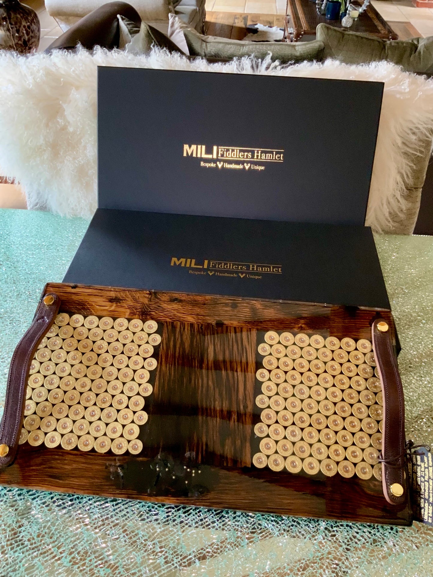 Skeet Twin Panel Charcuterie Platter with 12 Bore Cartridges