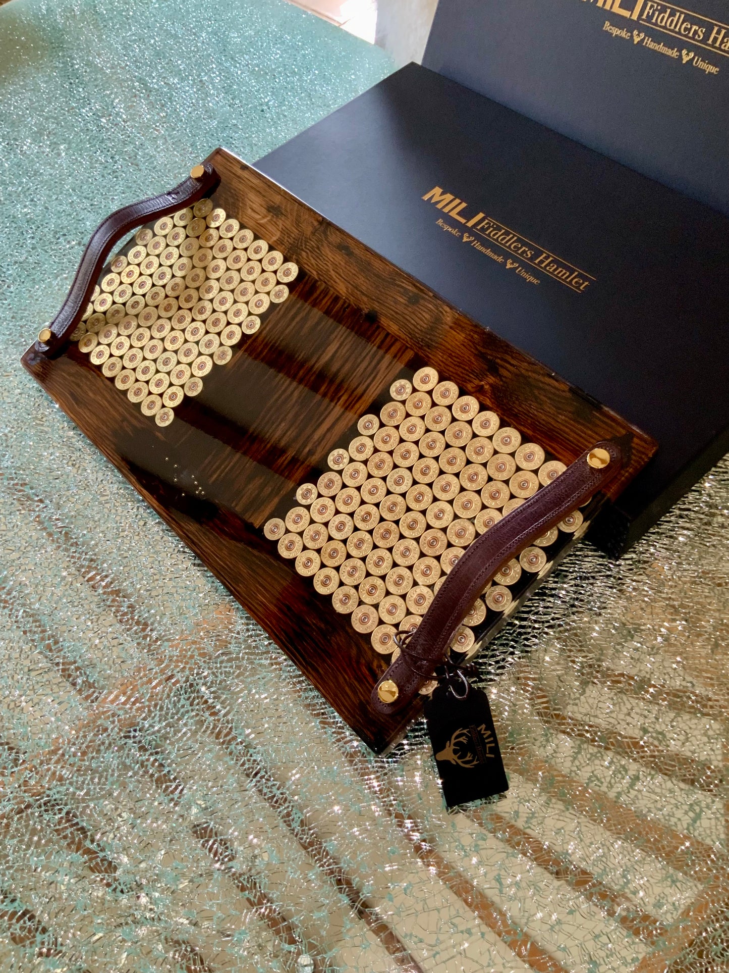 Skeet Twin Panel Charcuterie Platter with 12 Bore Cartridges